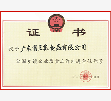 全國(guó)鄉(xiāng)鎮(zhèn)企業(yè)質(zhì)量工作先進(jìn)單位