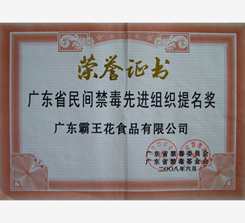 廣東省民間禁毒先進(jìn)組織提名獎(jiǎng)